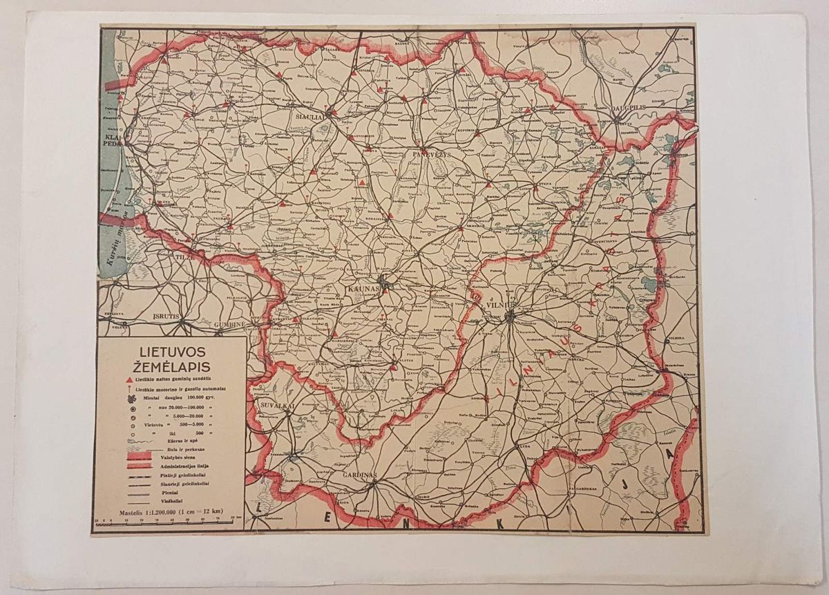 "Lietūkio" degalų sandėlių ir benzino kolonėlių žemėlapis, 1936 m. Dingęs štetlas muziejaus kolekcija.